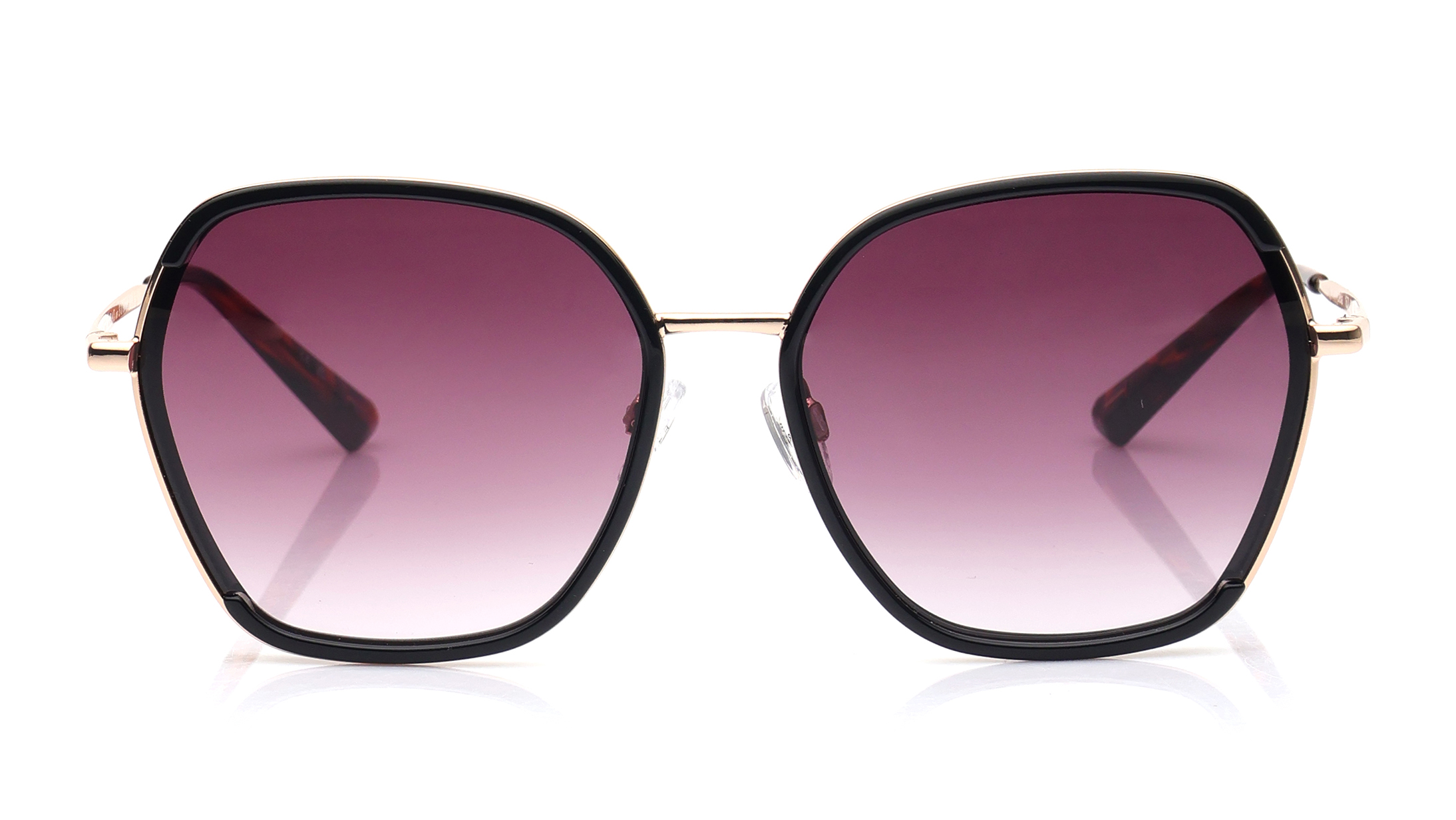 Image 1 of Purple Geometric Sunglasses for Women from Ted Baker Available at Titan Eye+