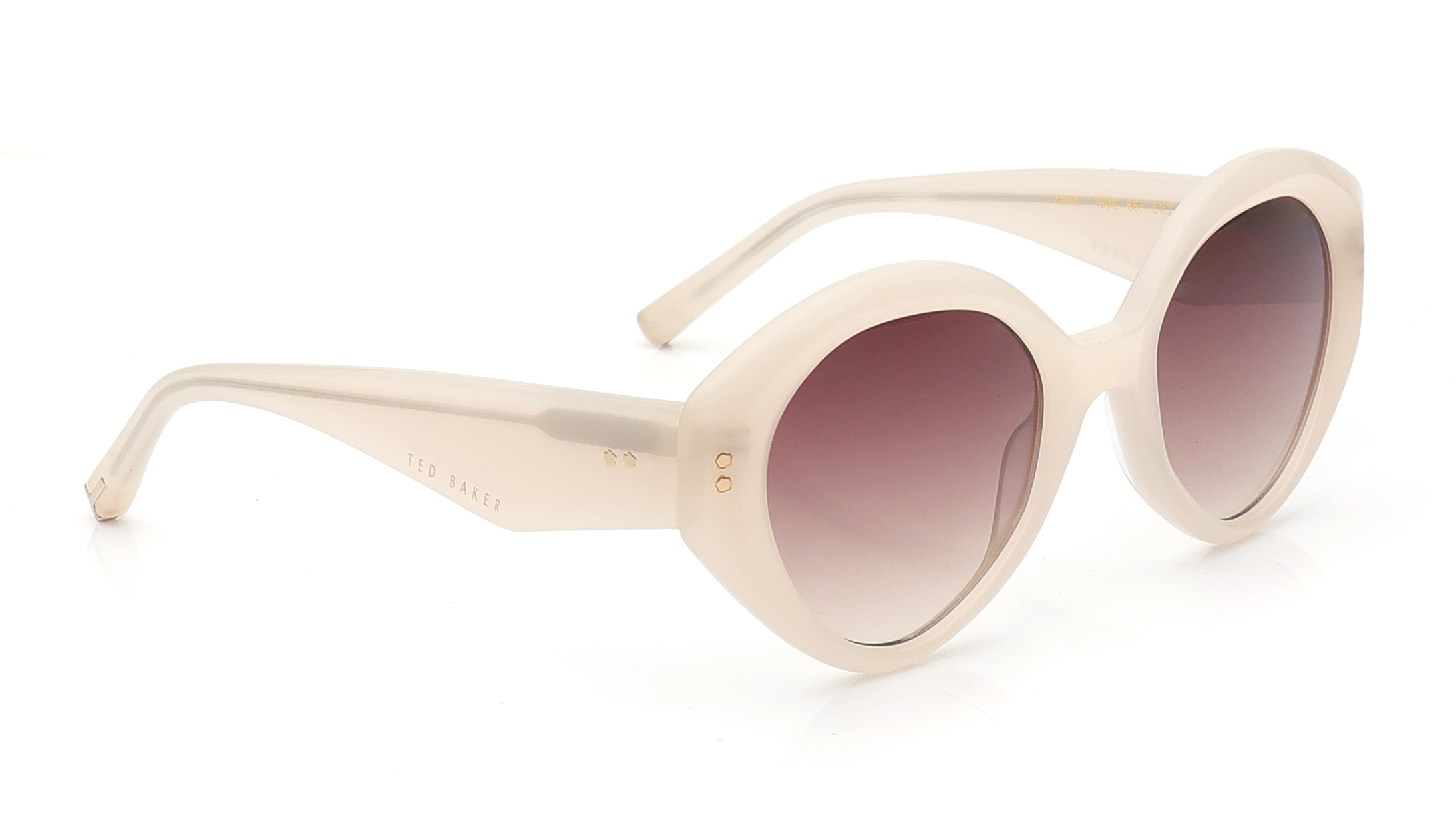 Ted Baker White and Brown Cat-Eye Sunglasses Ted Baker TWS264 Modern Square Cat Eye Sunglasses, 55 mm  main image 2