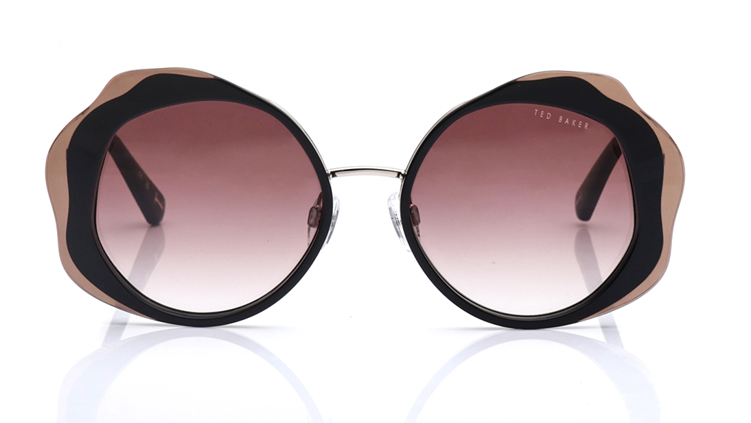 Image 1 of Brown Round Sunglasses for Women from Ted Baker Available at Titan Eye+
