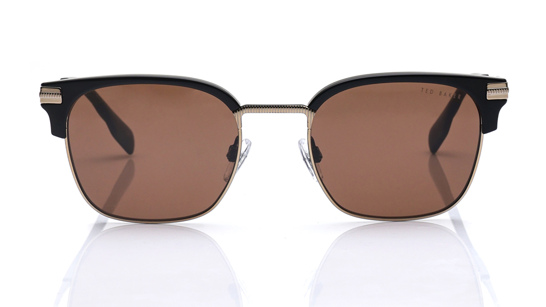 Image 1 of Brown Clubmaster Sunglasses for Men from Ted Baker Available at Titan Eye+