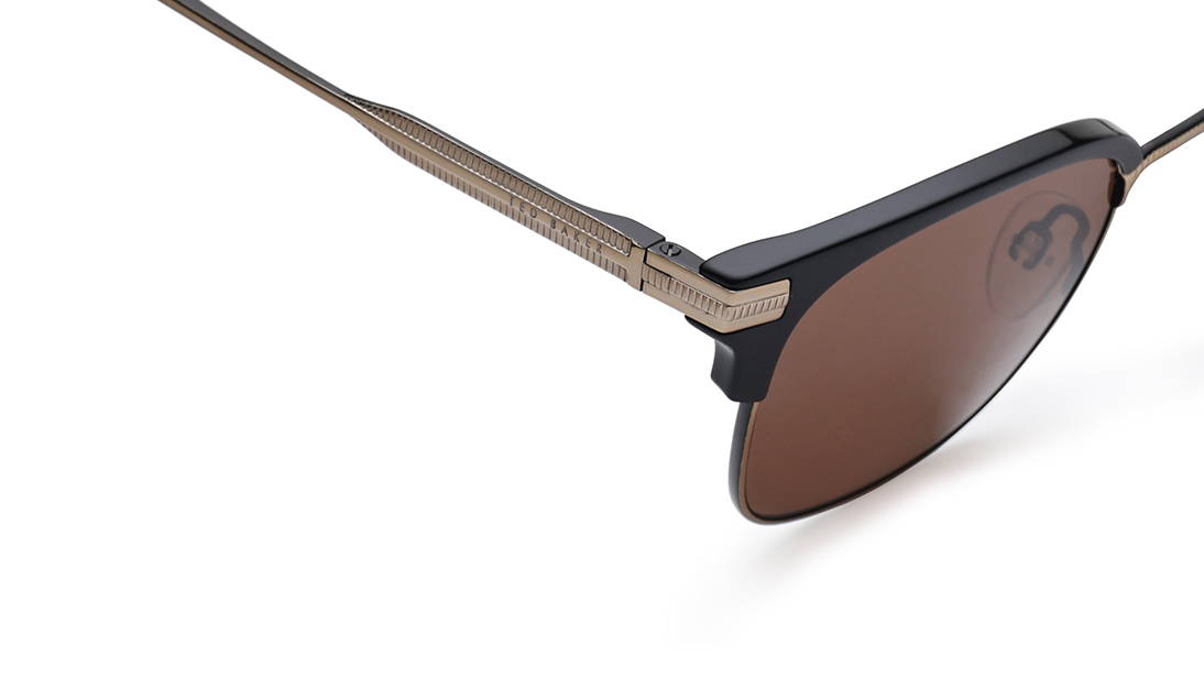 Image 4 of Brown Clubmaster Sunglasses for Men from Ted Baker Available at Titan Eye+