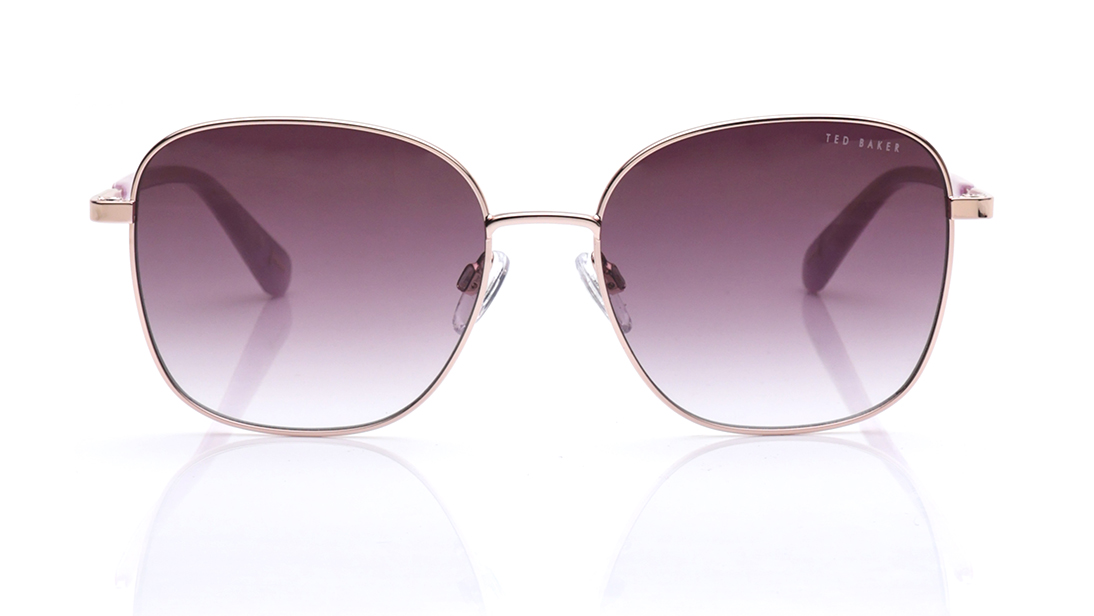 Image 1 of Brown Square Sunglasses for Women from Ted Baker Available at Titan Eye+