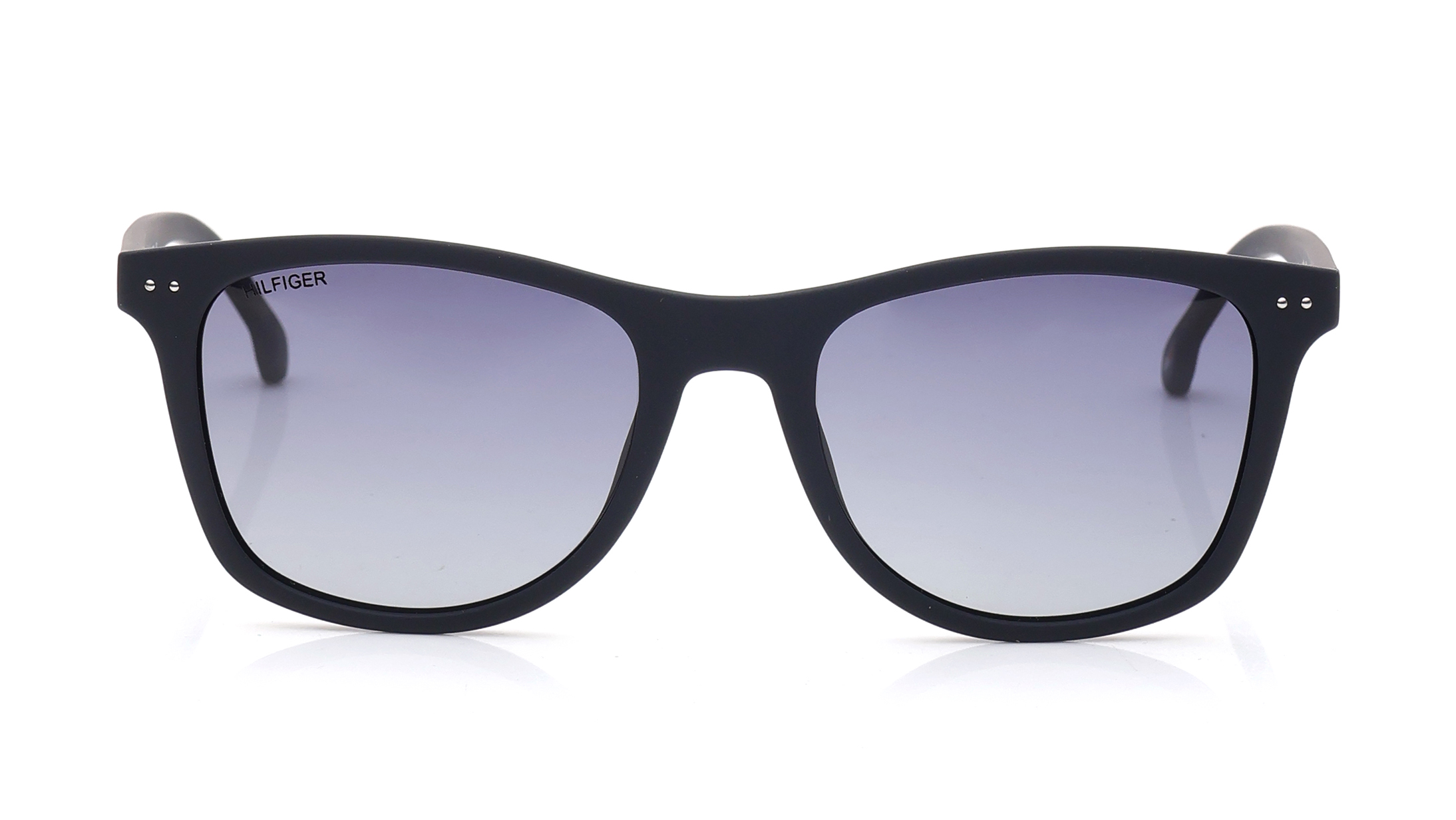 Image 1 of Blue Wayfarer Sunglasses for Men and Women from Tommy Hilfiger Available at Titan Eye+