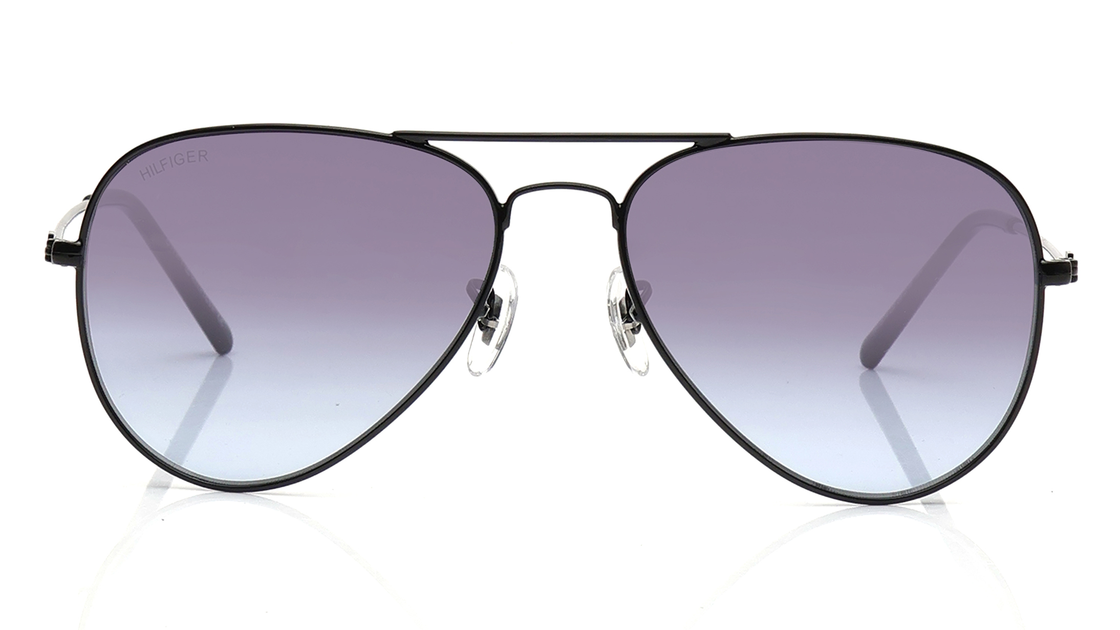 Image 1 of Grey Aviator Sunglasses for Men from Tommy Hilfiger Available at Titan Eye+