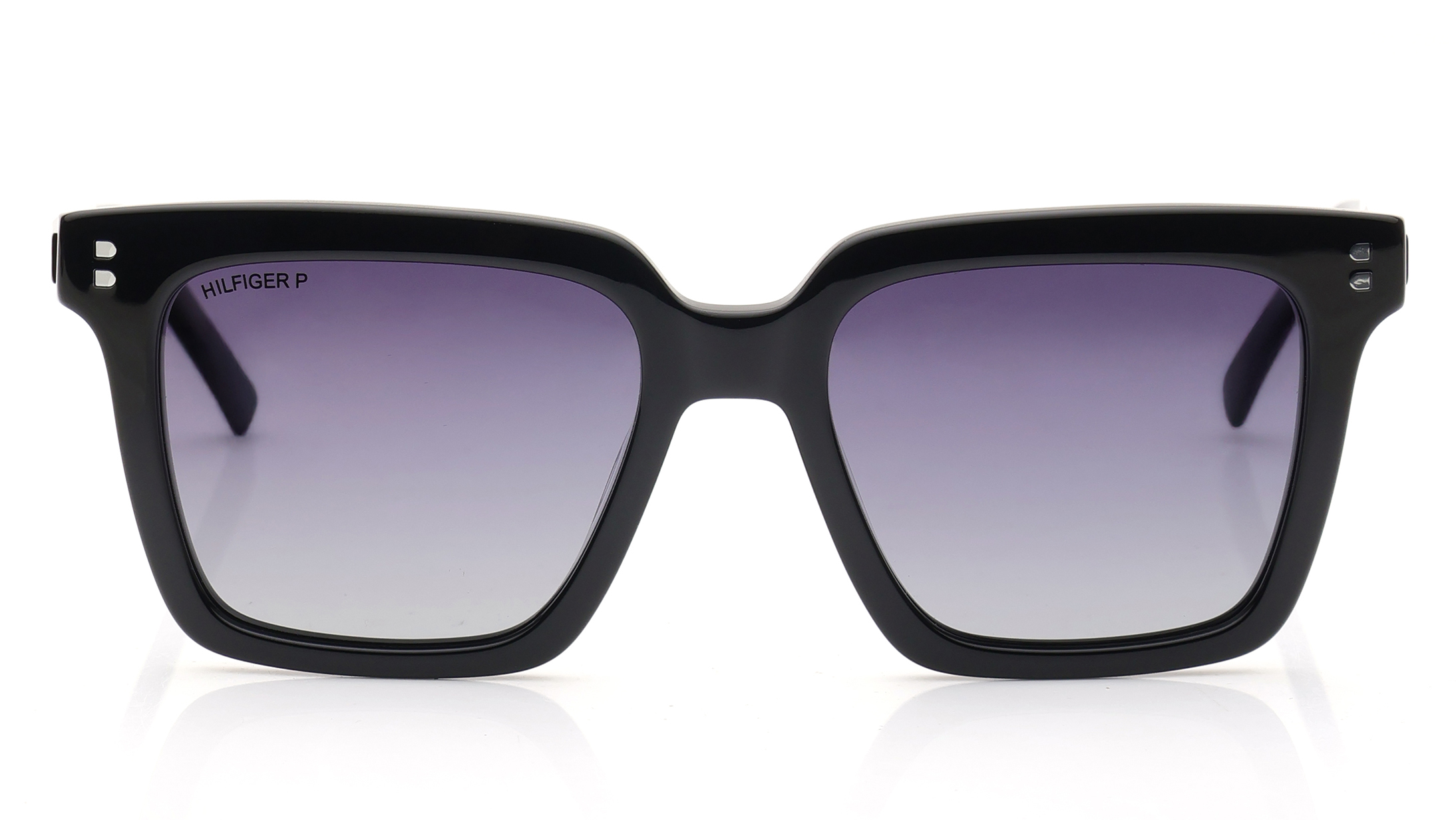 Image 1 of Blue Wayfarer Polarized Sunglasses for Men from Tommy Hilfiger Available at Titan Eye+