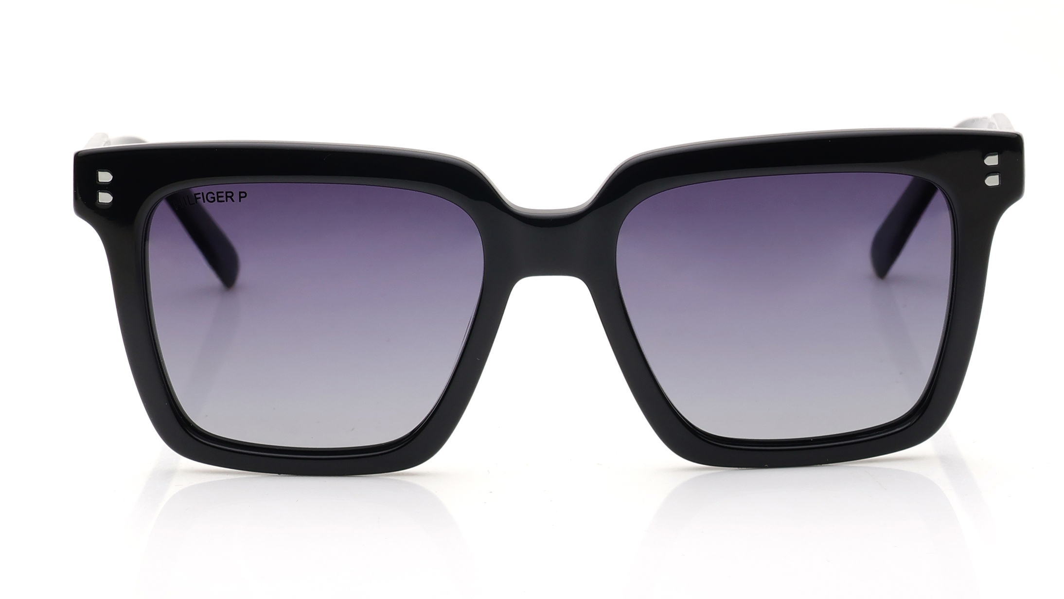 Image 1 of Blue Wayfarer Polarized Sunglasses for Men from Tommy Hilfiger Available at Titan Eye+