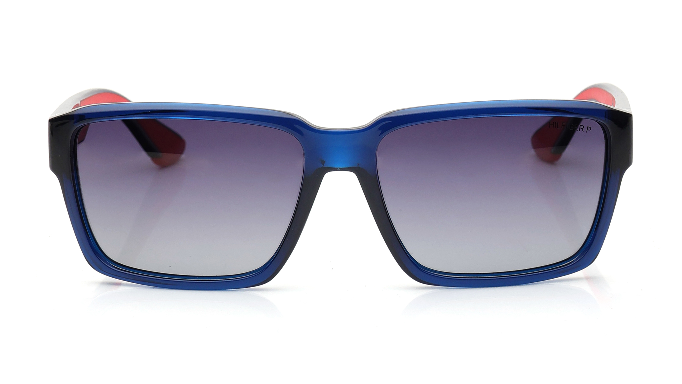 Image 1 of Blue Square Sunglasses for Men from Tommy Hilfiger Available at Titan Eye+