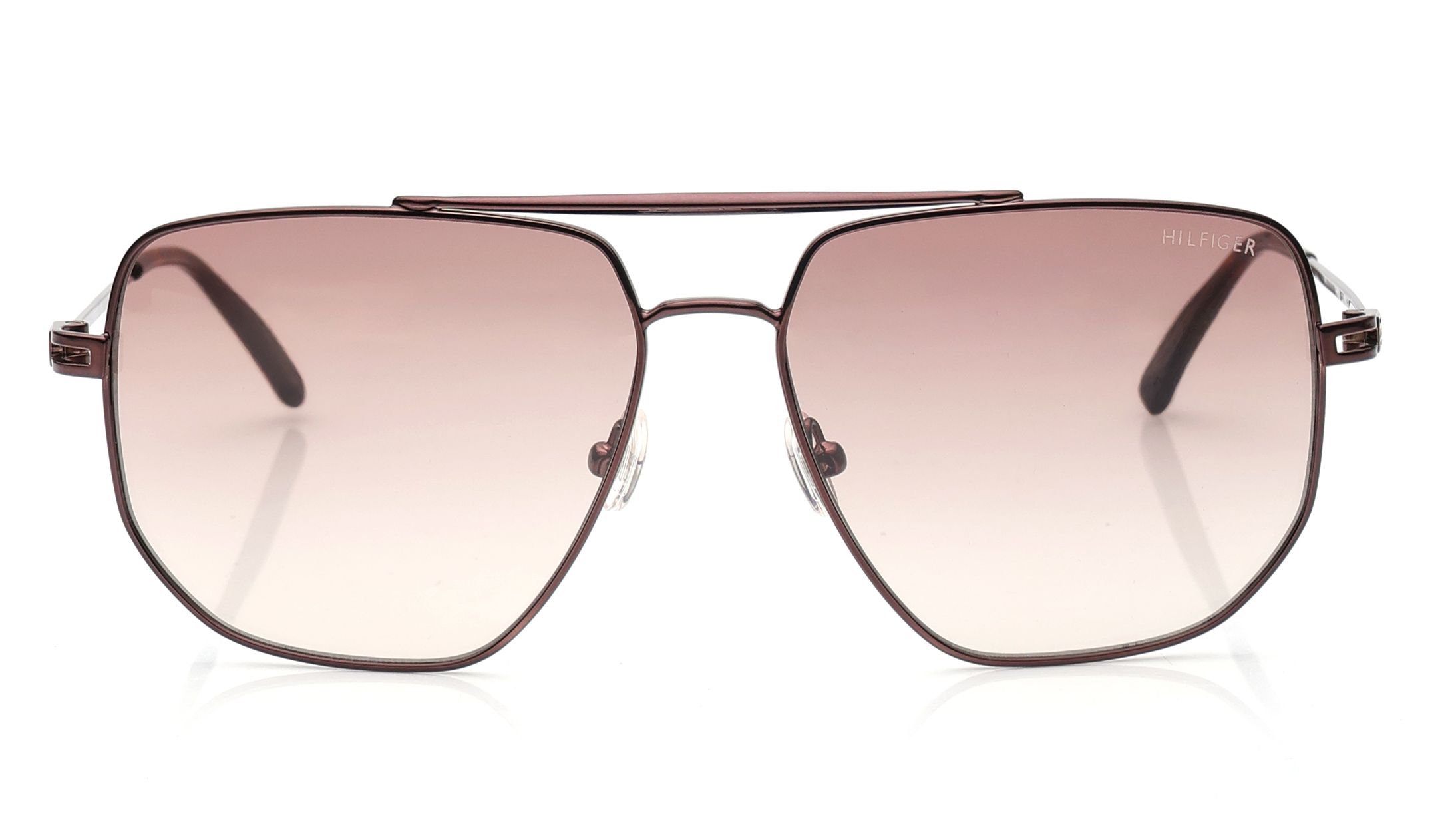 Image 1 of Brown Navigator Sunglasses for Men from Tommy Hilfiger Available at Titan Eye+