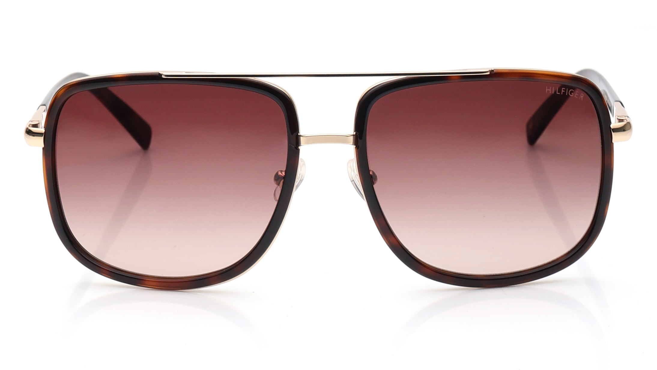 Image 1 of Brown Square Sunglasses for Men from Tommy Hilfiger Available at Titan Eye+
