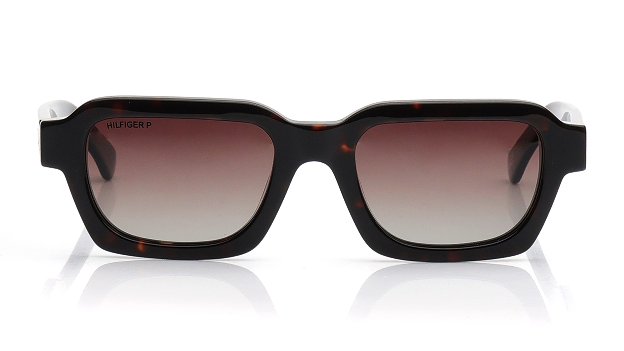 Image 1 of Brown Square Sunglasses for Men from Tommy Hilfiger Available at Titan Eye+