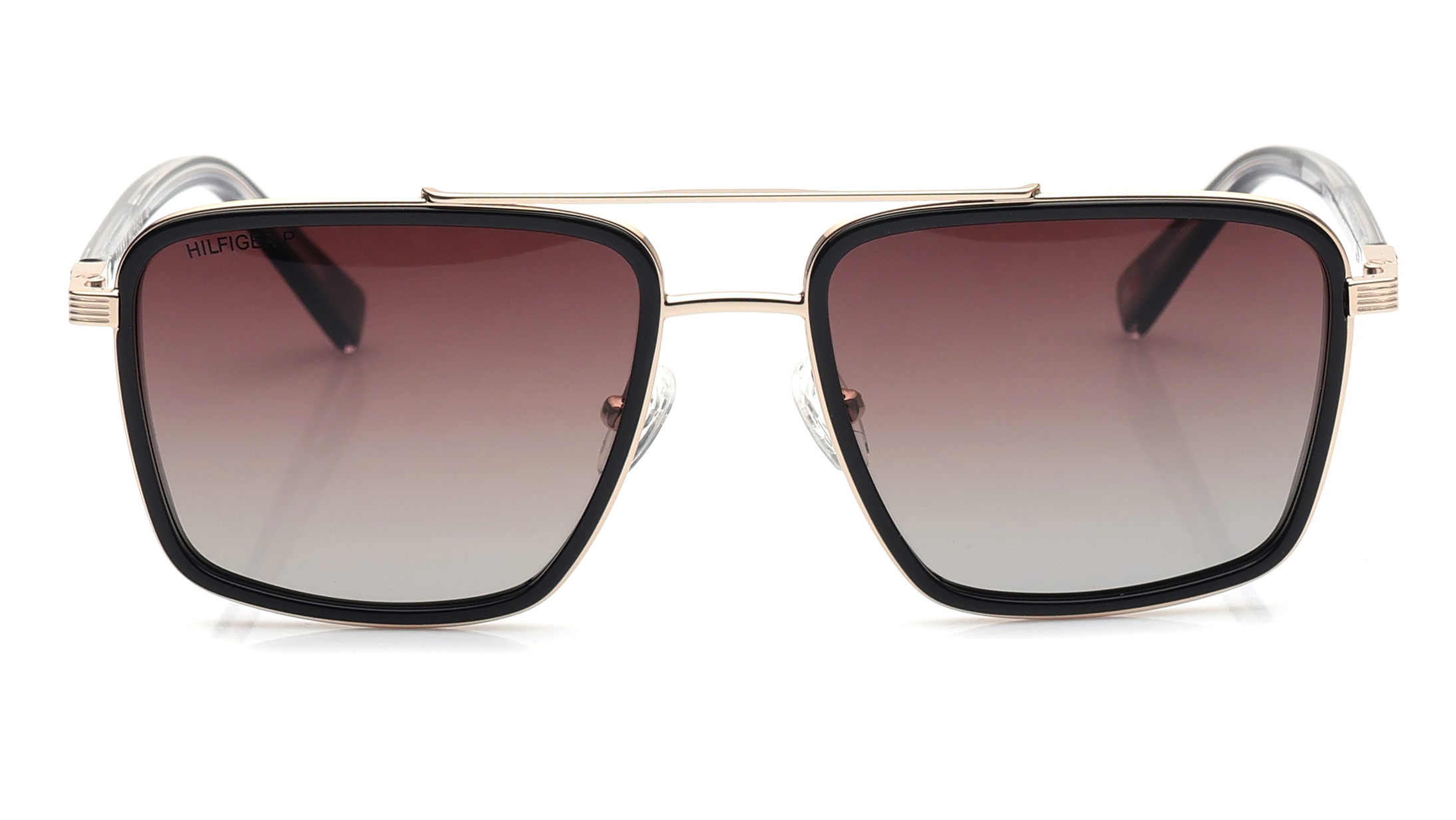 Image 1 of Brown Navigator Sunglasses for Men from Tommy Hilfiger Available at Titan Eye+
