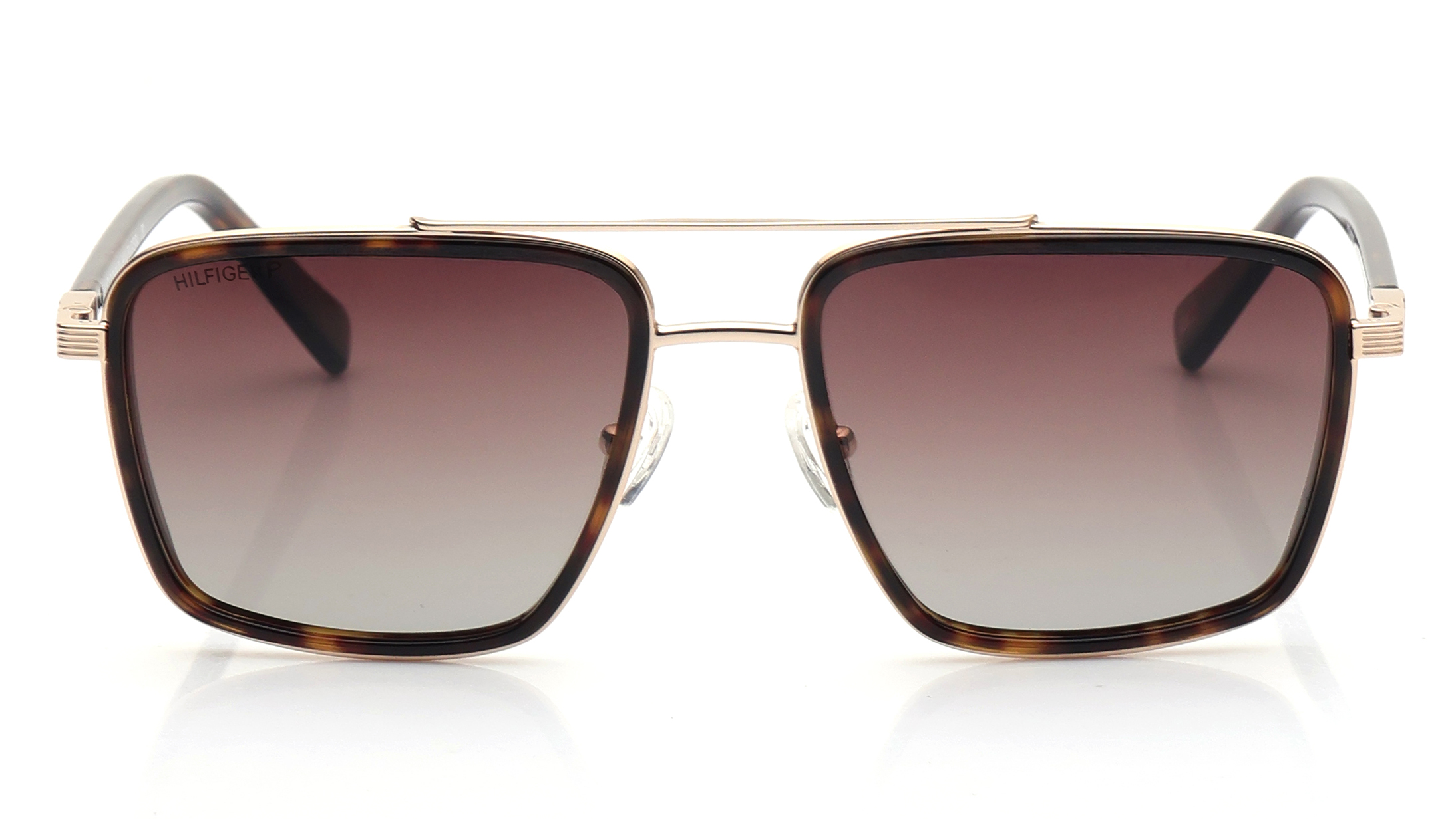 Image 1 of Brown Navigator Sunglasses for Men from Tommy Hilfiger Available at Titan Eye+