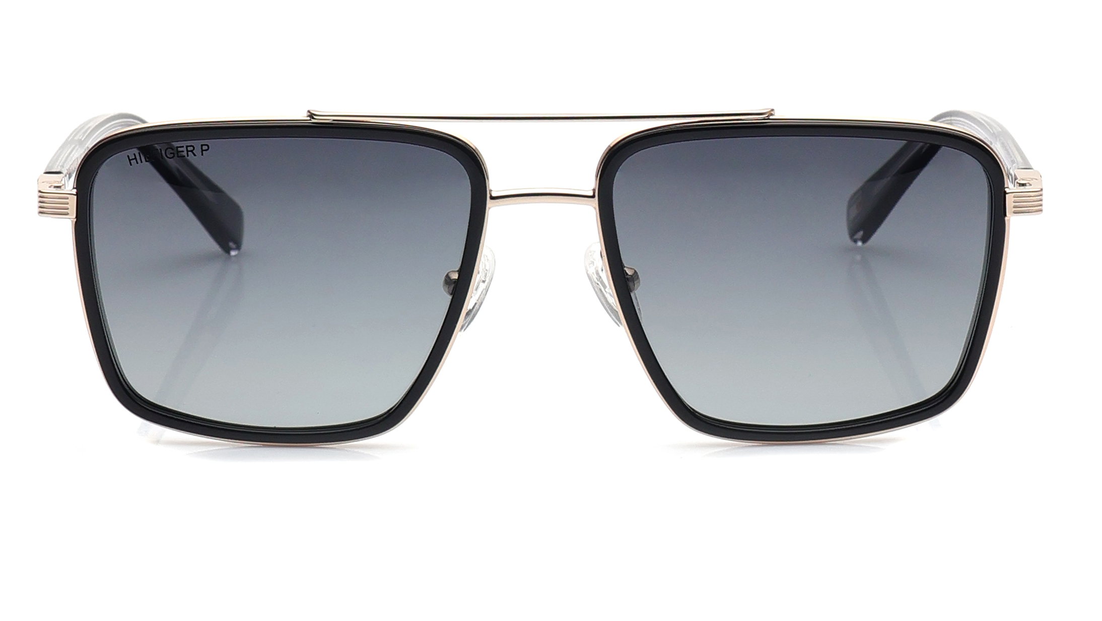 Image 1 of Grey Navigator Sunglasses for Men from Tommy Hilfiger Available at Titan Eye+