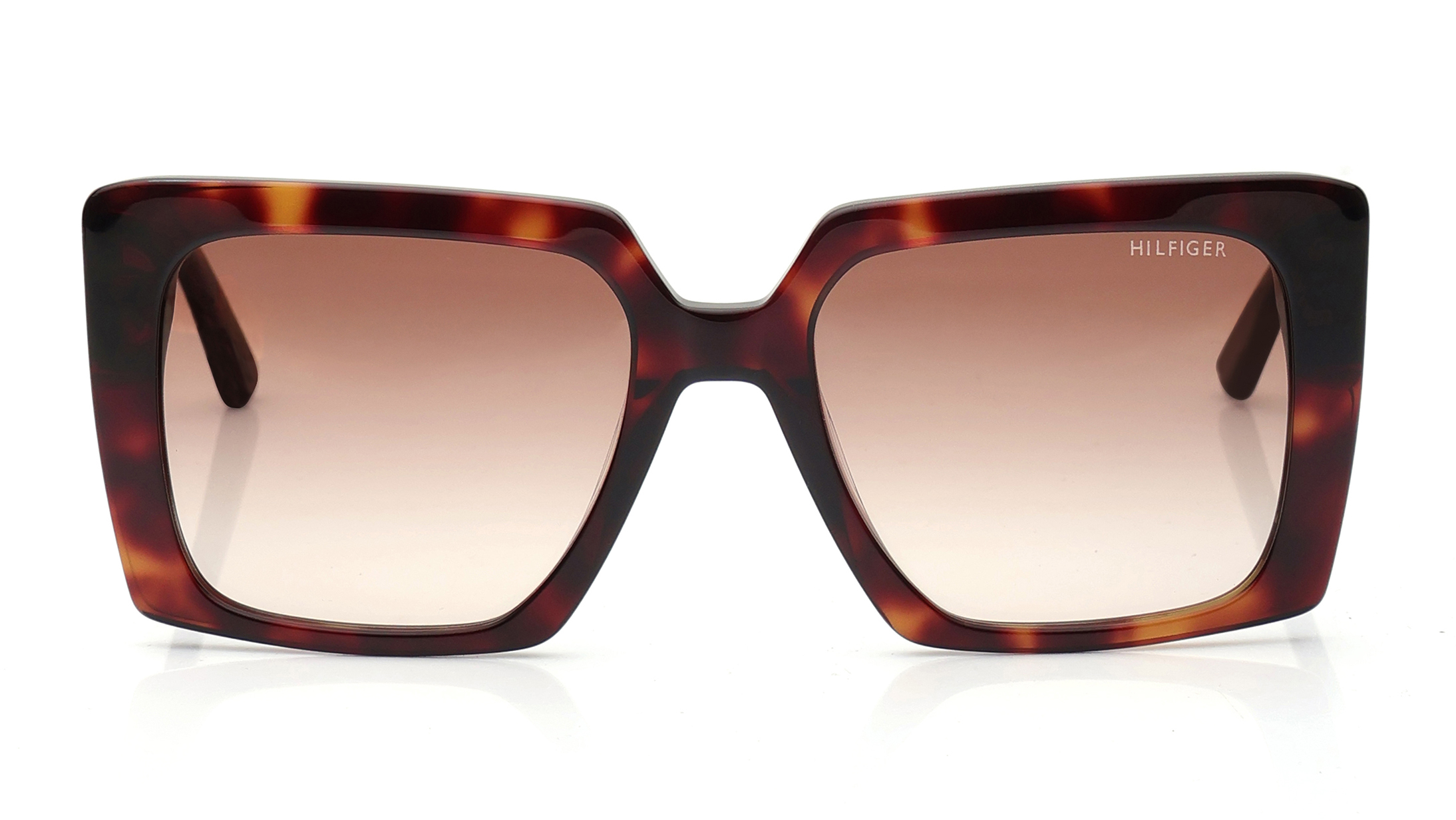 Image 1 of Brown Square Sunglasses for Women from Tommy Hilfiger Available at Titan Eye+