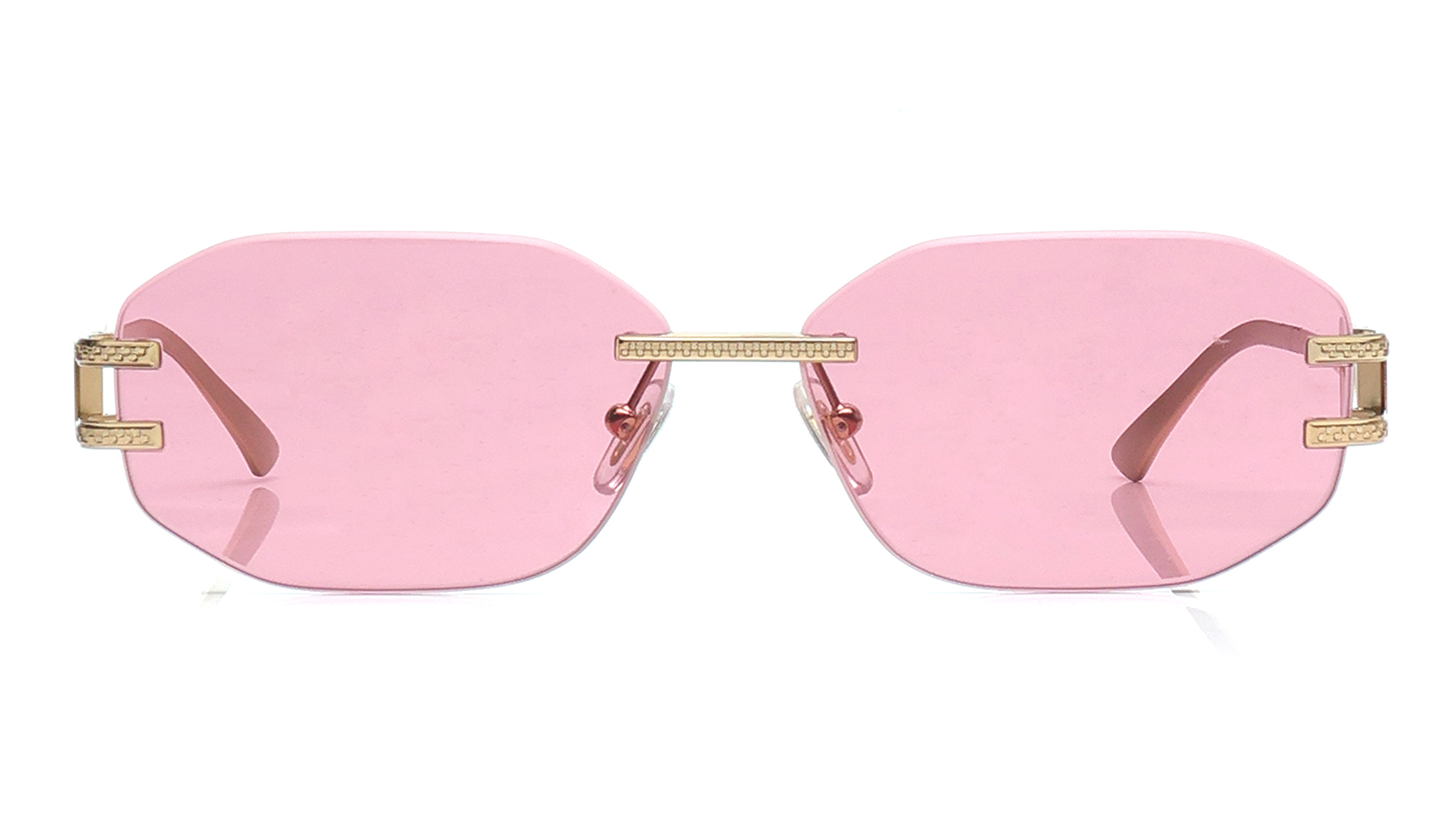 Image 1 of Pink Irregular Sunglasses for Women from Versace Available at Titan Eye+