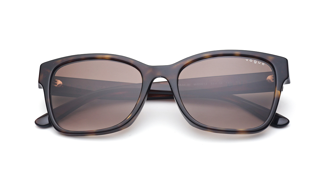 Image 5 of Brown Rectangle Polarized Sunglasses for Women from Vogue Eyewear Available at Titan Eye+