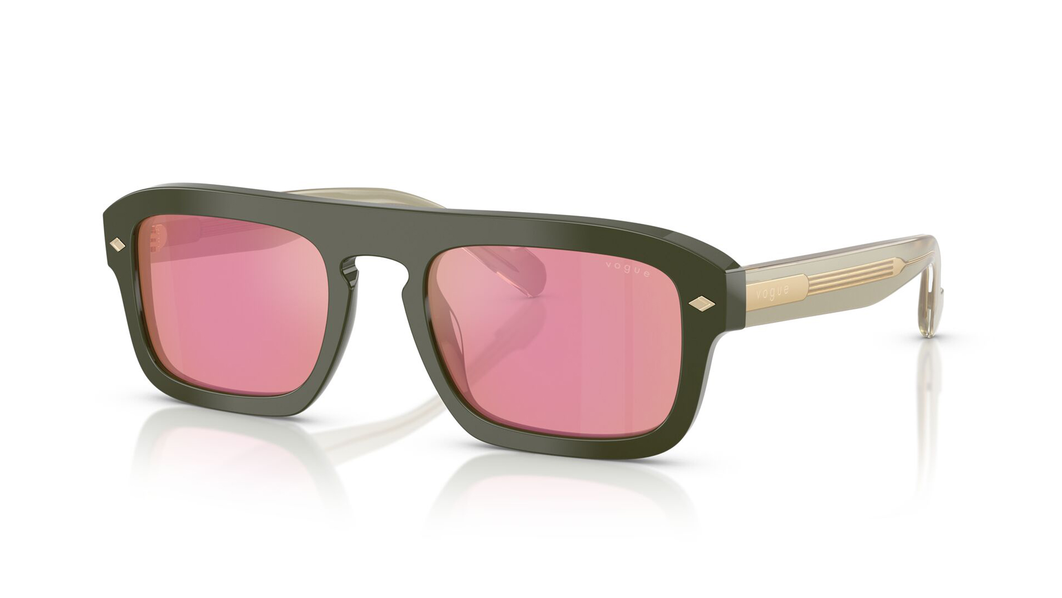 Image 3 of Pink Irregular Sunglasses for Men from Vogue Eyewear Available at Titan Eye+