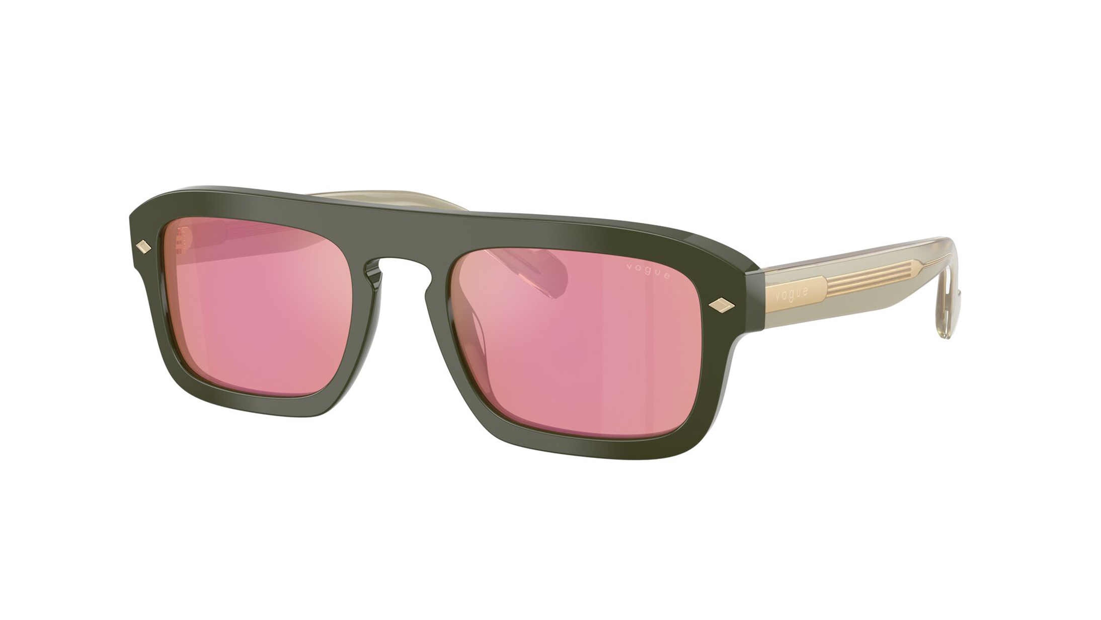 Image 7 of Pink Irregular Sunglasses for Men from Vogue Eyewear Available at Titan Eye+