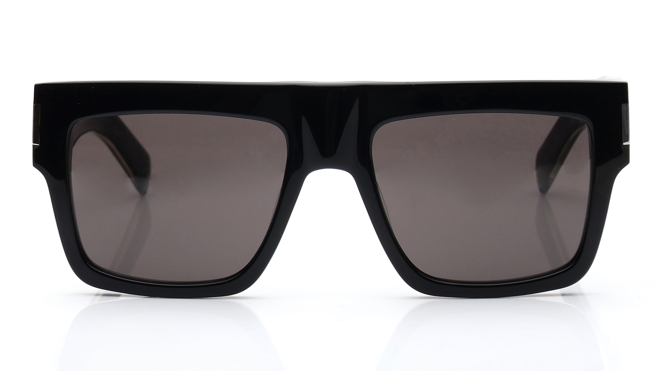Image 1 of Black Rectangle Sunglasses for Men from Saint Laurent Available at Titan Eye+
