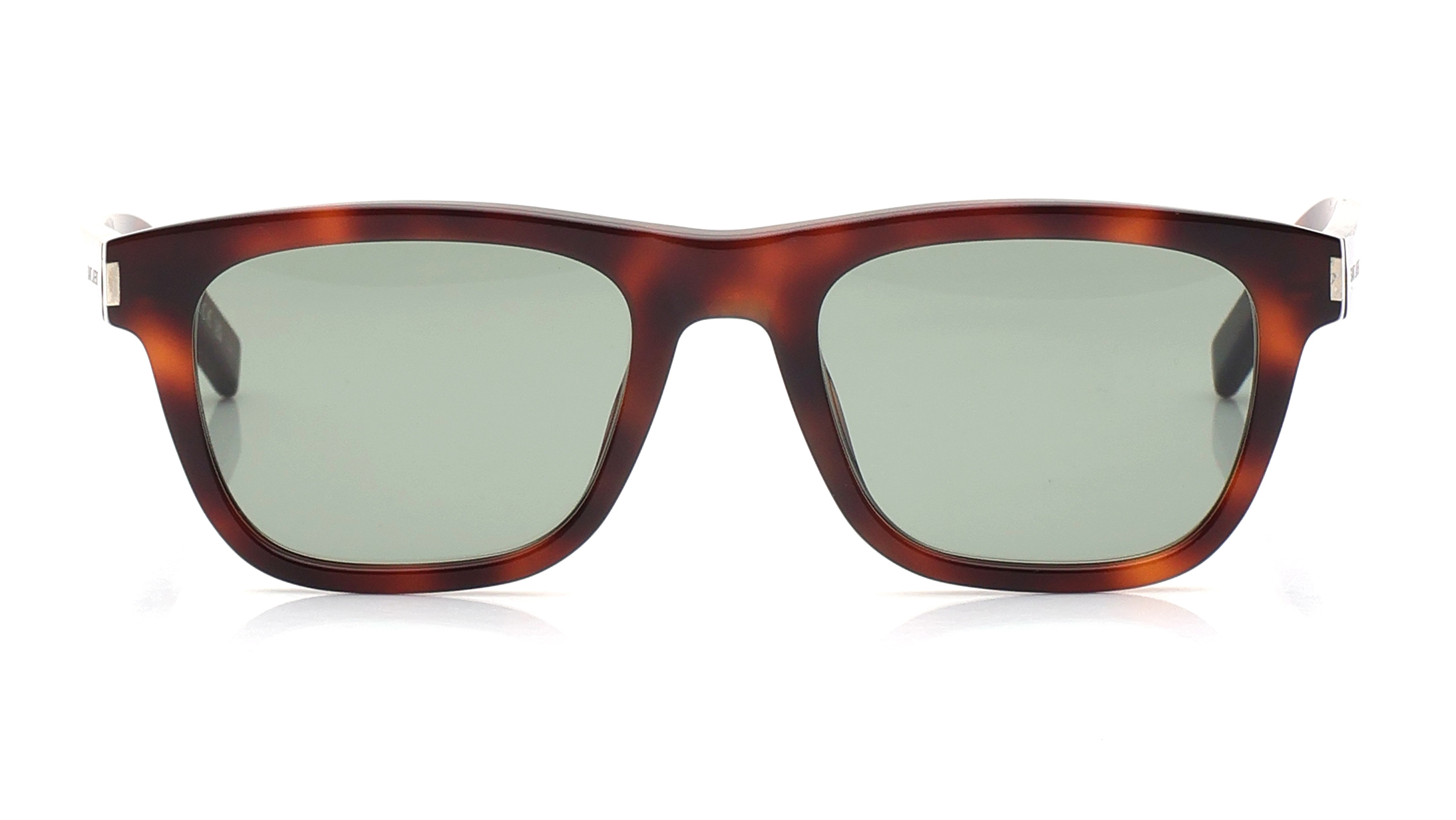 Image 1 of Green Rectangle Sunglasses for Women from Saint Laurent Available at Titan Eye+