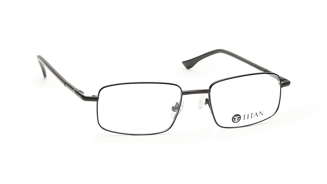 Black Rectangle Rimmed Eyeglasses for Men and Women