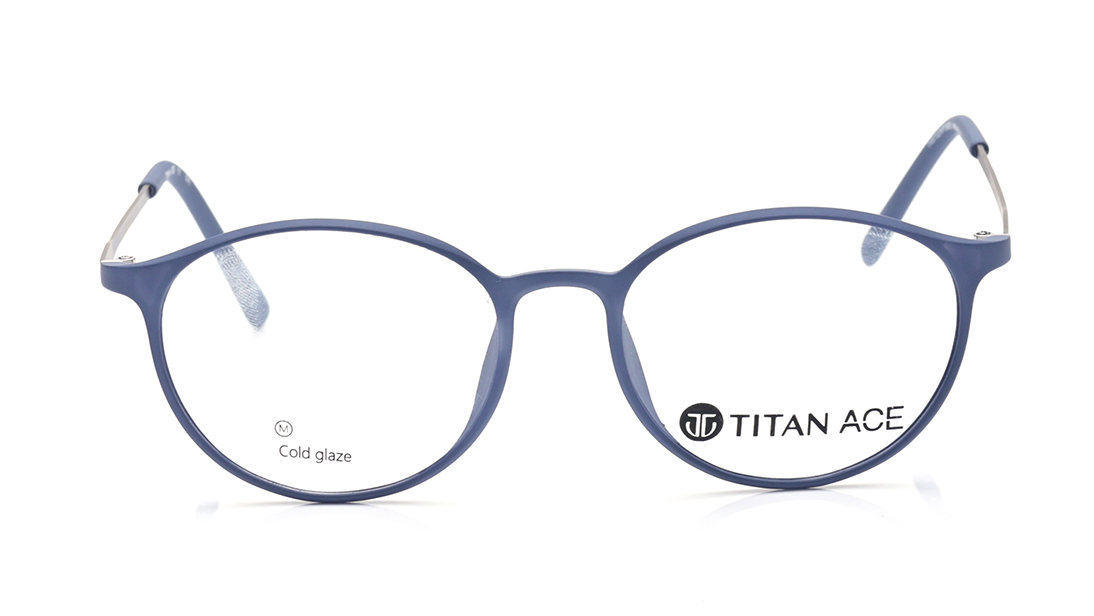 Image 1 of Blue Round Rimmed Eyeglasses for Women from Titan Available at Titan Eye+
