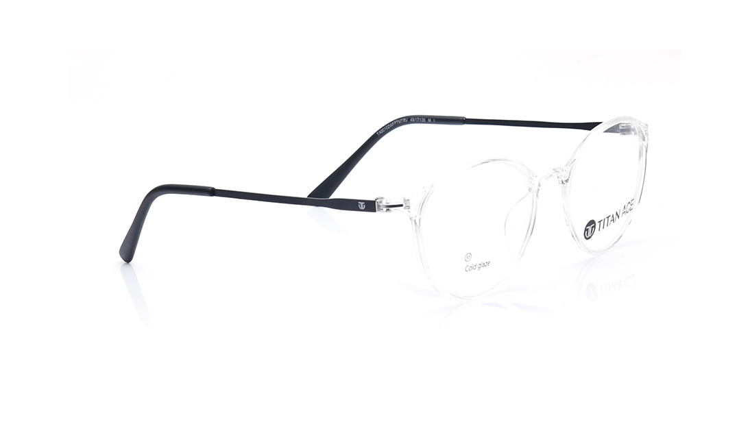 Image 2 of Transparent Round Rimmed Eyeglasses for Women from Titan Available at Titan Eye+