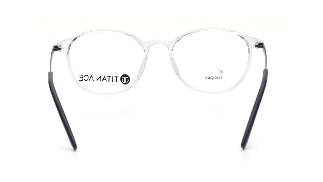 Image 6 of Transparent Round Rimmed Eyeglasses for Women from Titan Available at Titan Eye+