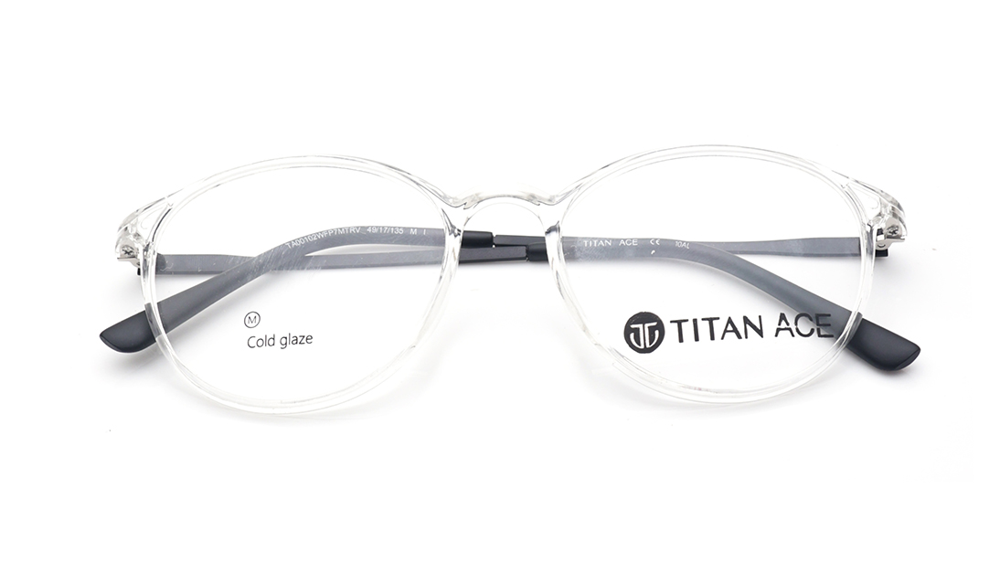 Image 3 of Transparent Round Rimmed Eyeglasses for Women from Titan Available at Titan Eye+