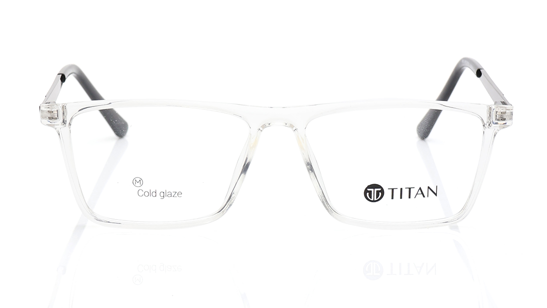 Image 1 of Transparent Rectangle Eyeglasses for Men from Ace by Titan Available at Titan Eye+