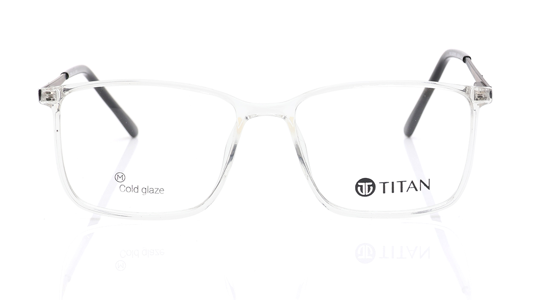 Image 1 of Transparent Square Eyeglasses for Men and Women from Ace by Titan Available at Titan Eye+