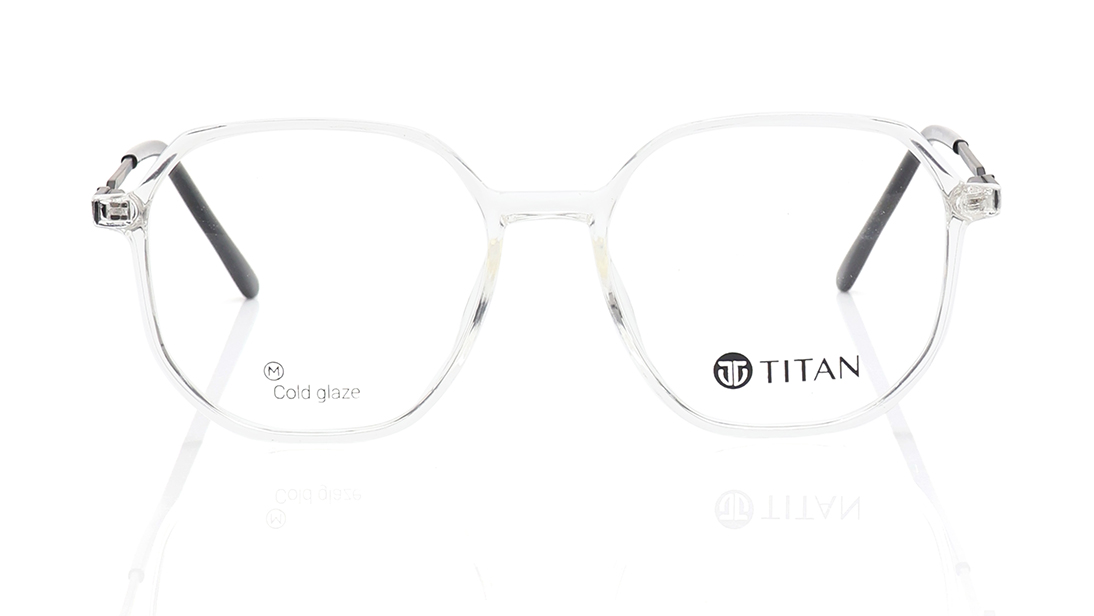 Image 1 of Transparent Geometric Eyeglasses for Women from Ace by Titan Available at Titan Eye+