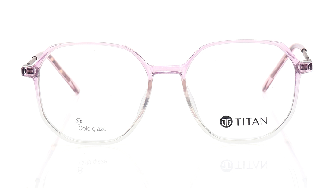Image 1 of Purple Geometric Eyeglasses for Women from Titan Available at Titan Eye+