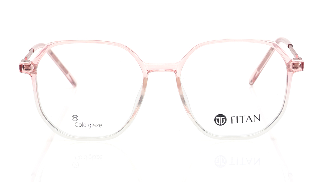 Image 1 of Red Geometric Eyeglasses for Women from Ace by Titan Available at Titan Eye+