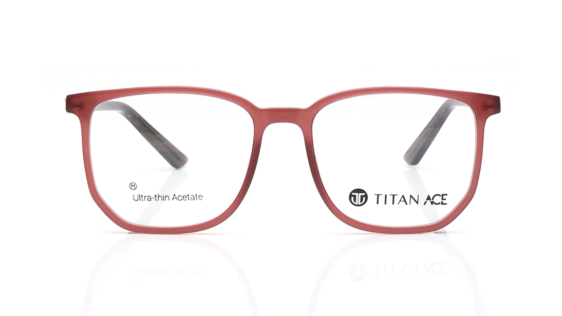 Image 1 of Burgundy Wayfarer Rimmed Eyeglasses for Men and Women from Titan Available at Titan Eye+