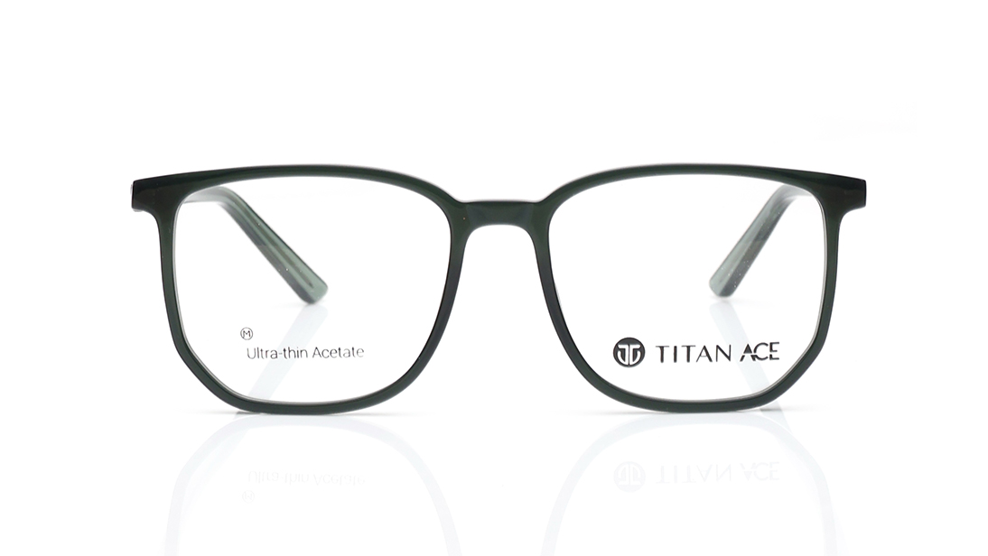 Image 1 of Green Wayfarer Rimmed Eyeglasses for Men and Women from Titan Available at Titan Eye+