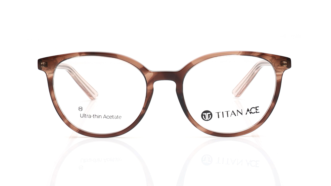 Image 1 of Brown CatEye Rimmed Eyeglasses for Women from Titan Available at Titan Eye+