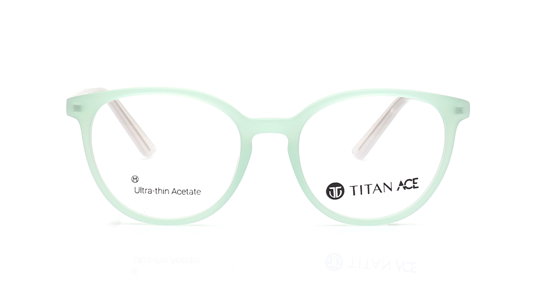 Image 1 of Green CatEye Rimmed Eyeglasses for Women from Titan Available at Titan Eye+