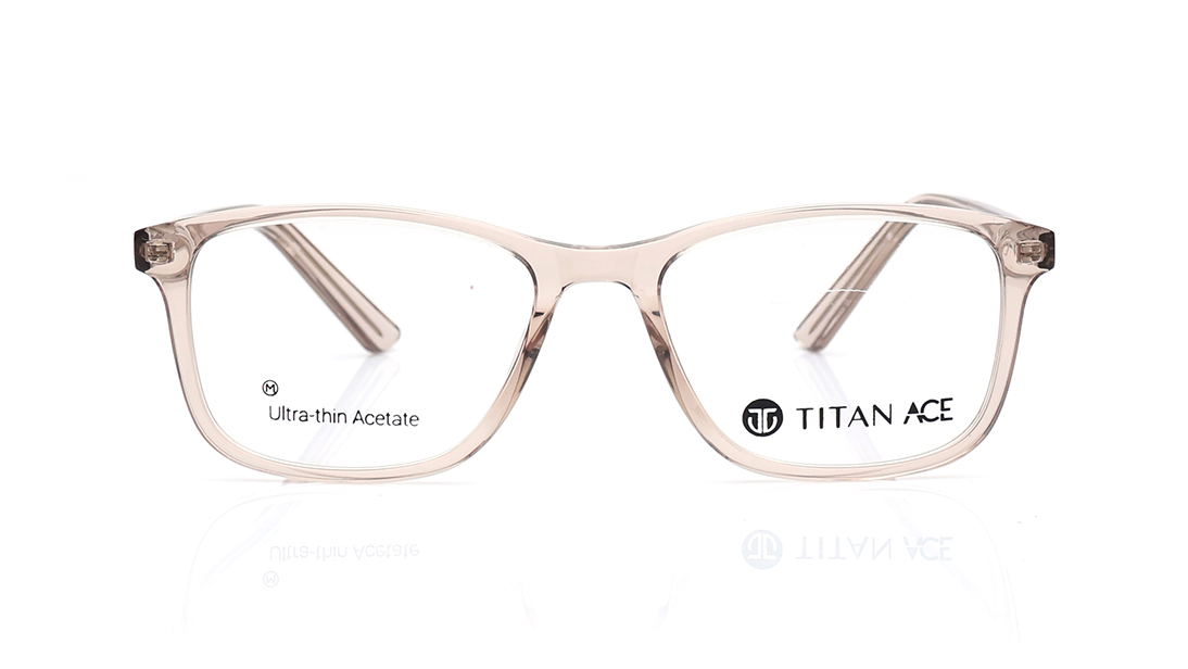 Image 1 of Brown Rectangle Rimmed Eyeglasses for Men and Women from Titan Available at Titan Eye+