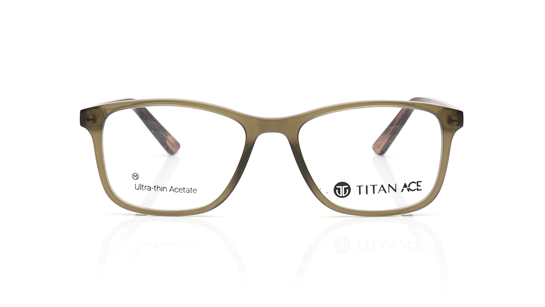 Image 1 of Green Rectangle Rimmed Eyeglasses for Men and Women from Titan Available at Titan Eye+