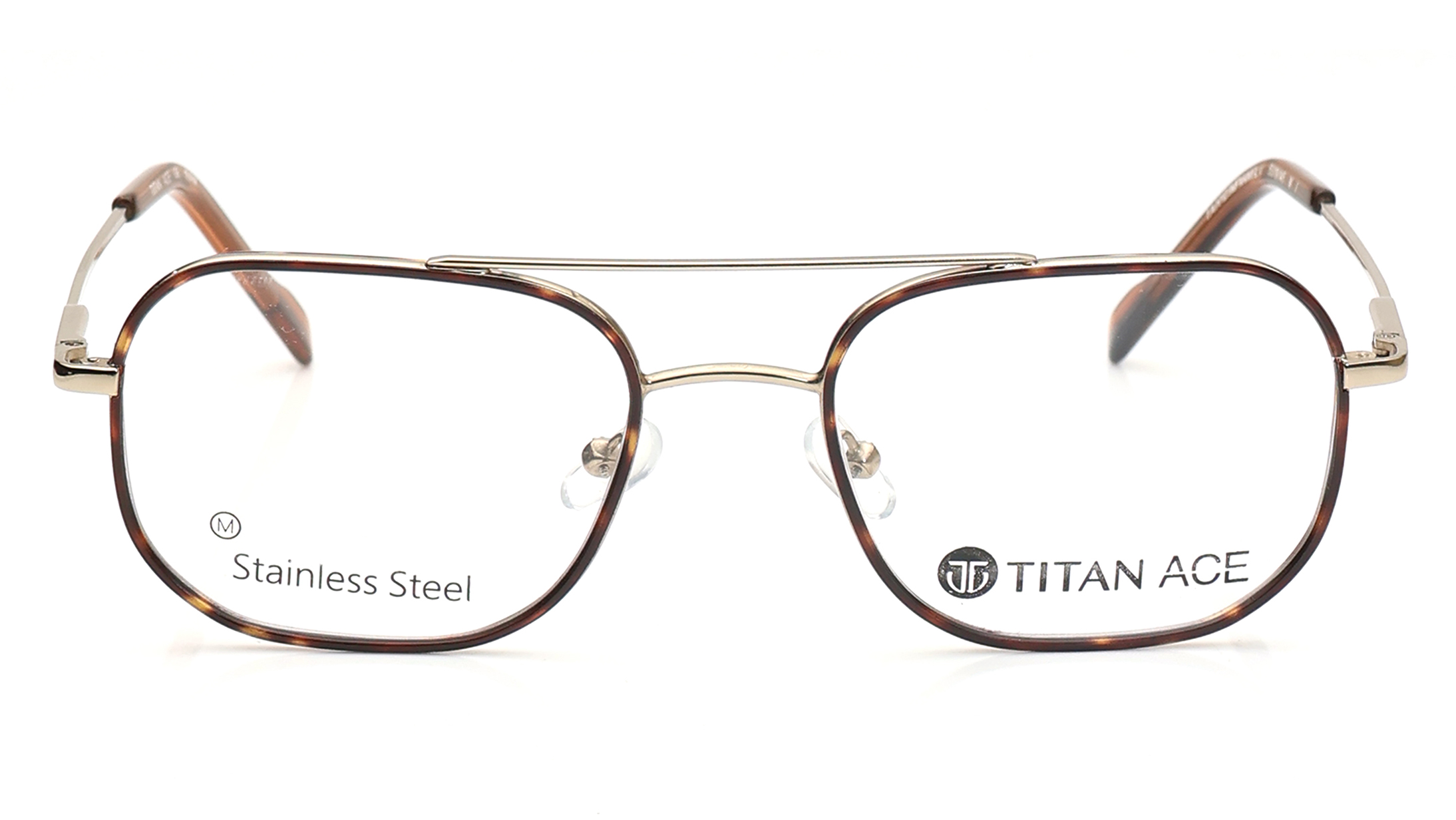 Image 1 of Gold Navigator Eyeglasses for Men from Titan Available at Titan Eye+