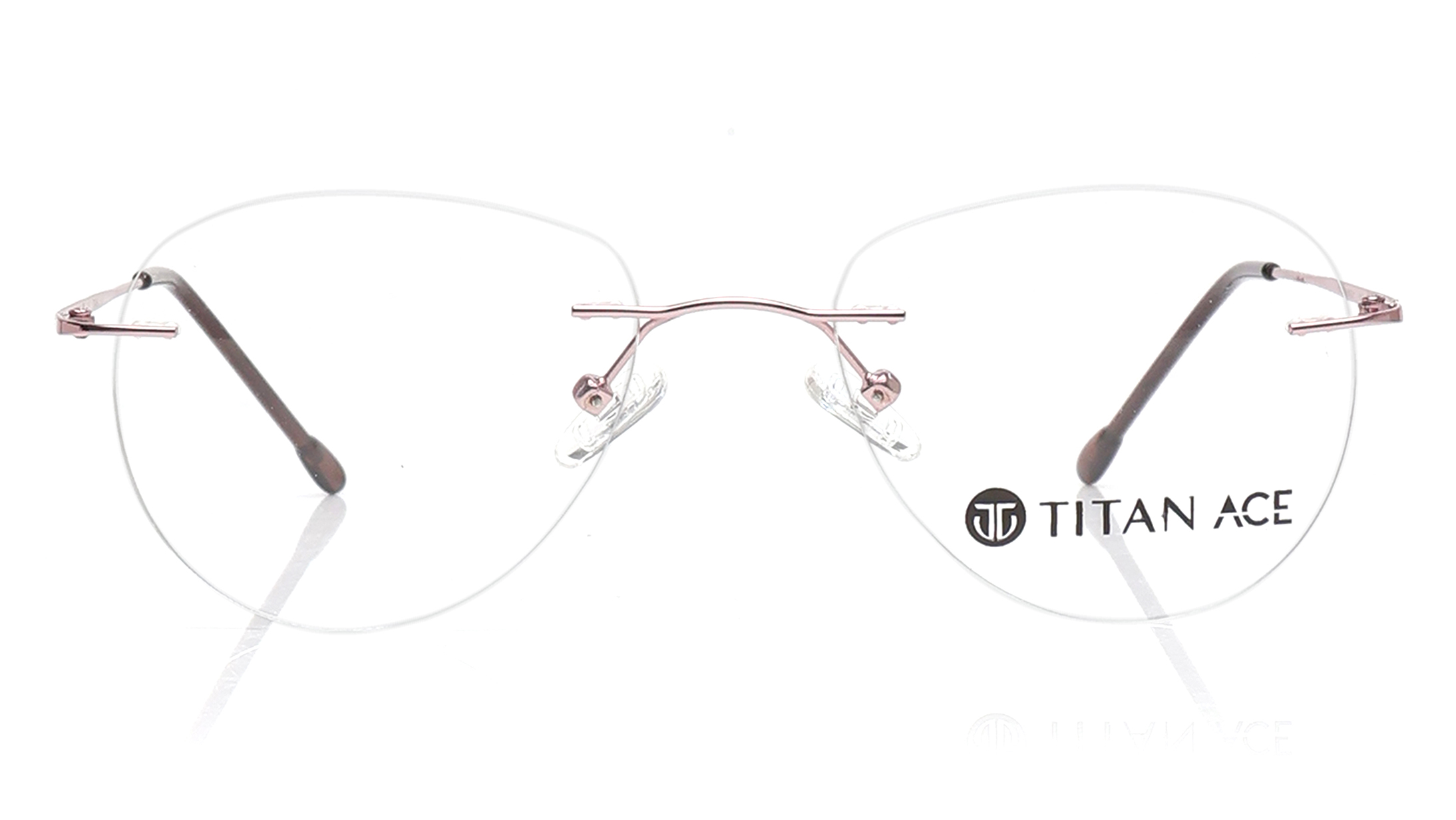 Image 1 of Rose Gold Aviator Eyeglasses for Men from Titan Available at Titan Eye+