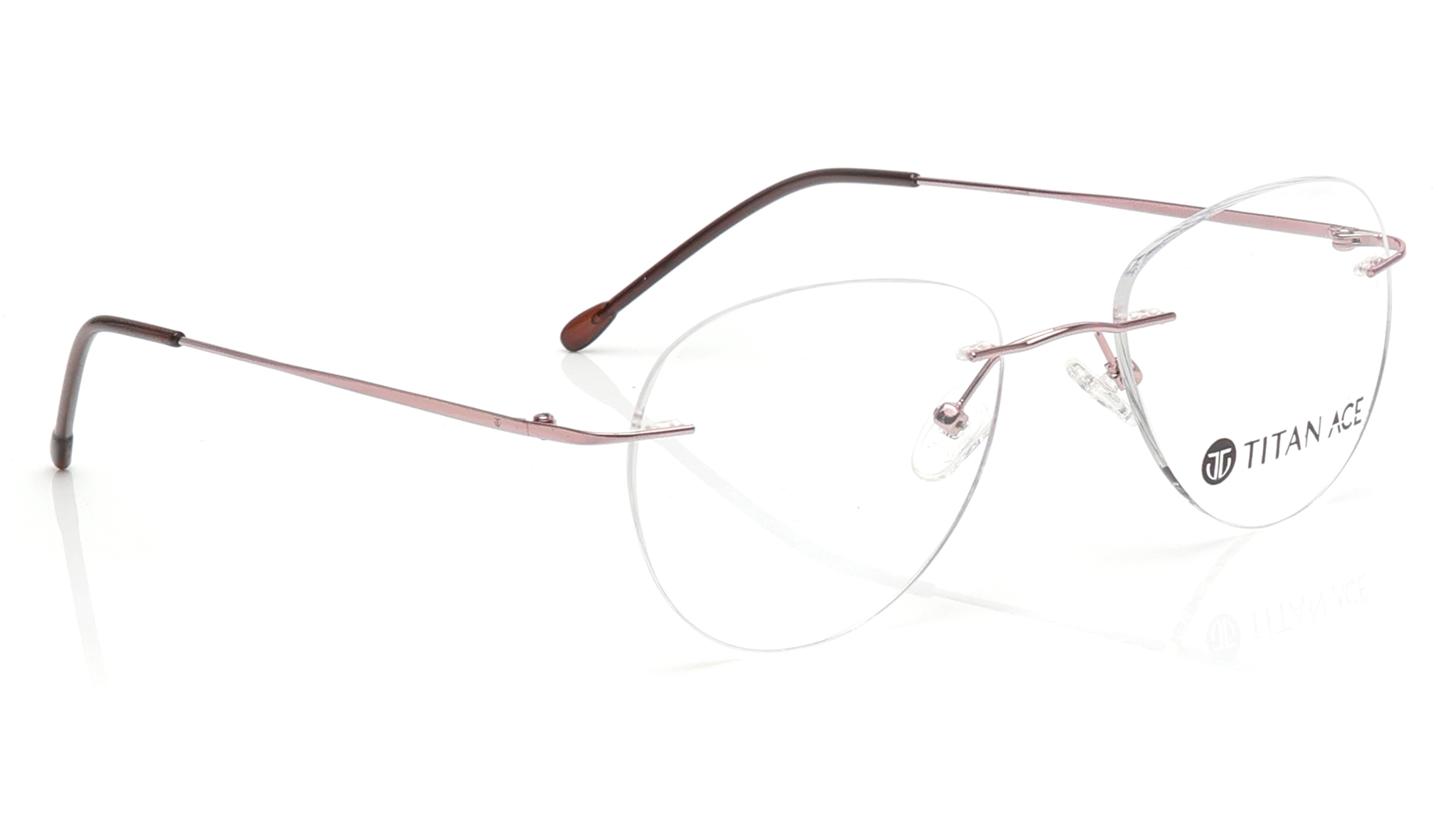 Image 2 of Rose Gold Aviator Eyeglasses for Men from Titan Available at Titan Eye+