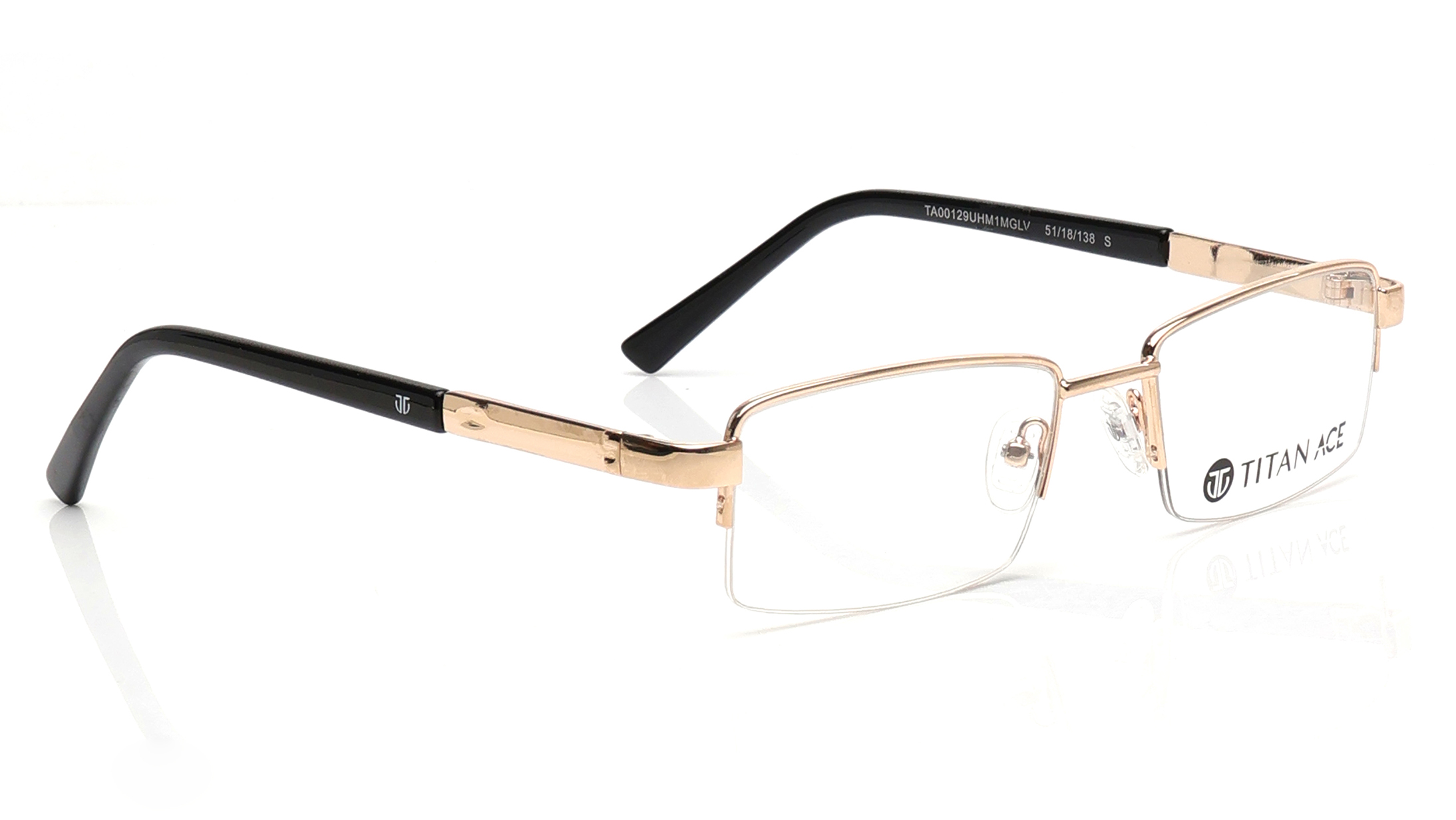 Gold Rectangle Eyeglasses for Men and Women