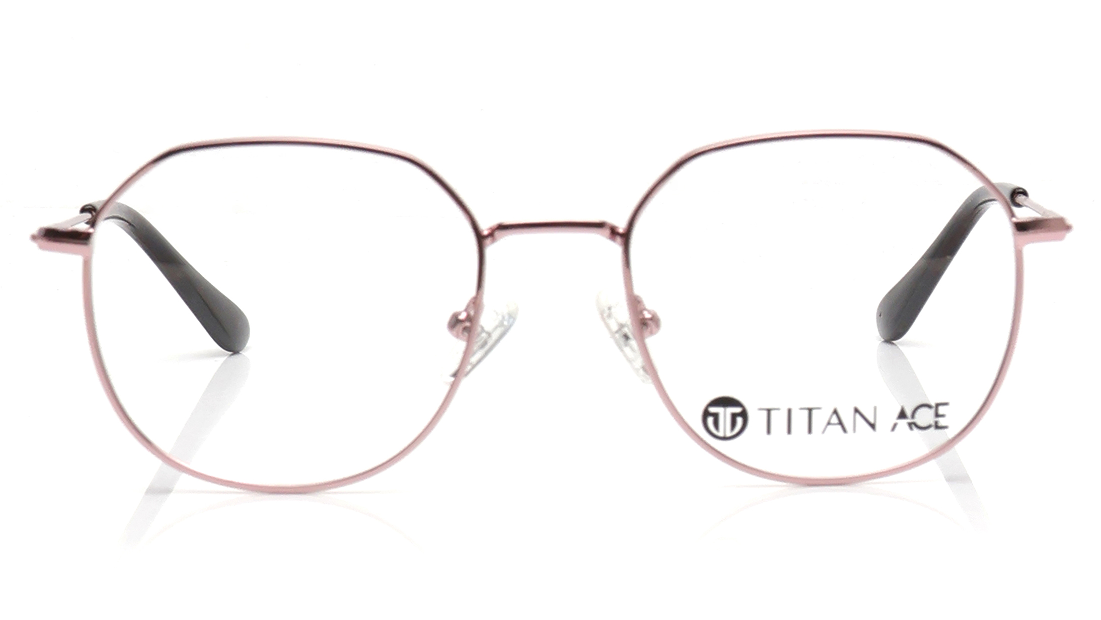 Image 1 of Rose Gold Geometric Eyeglasses for Men and Women from Titan Available at Titan Eye+