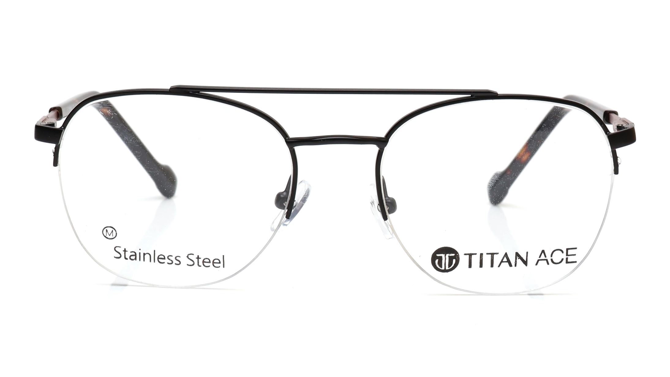 Image 1 of Black Navigator Eyeglasses for Men from Titan Available at Titan Eye+