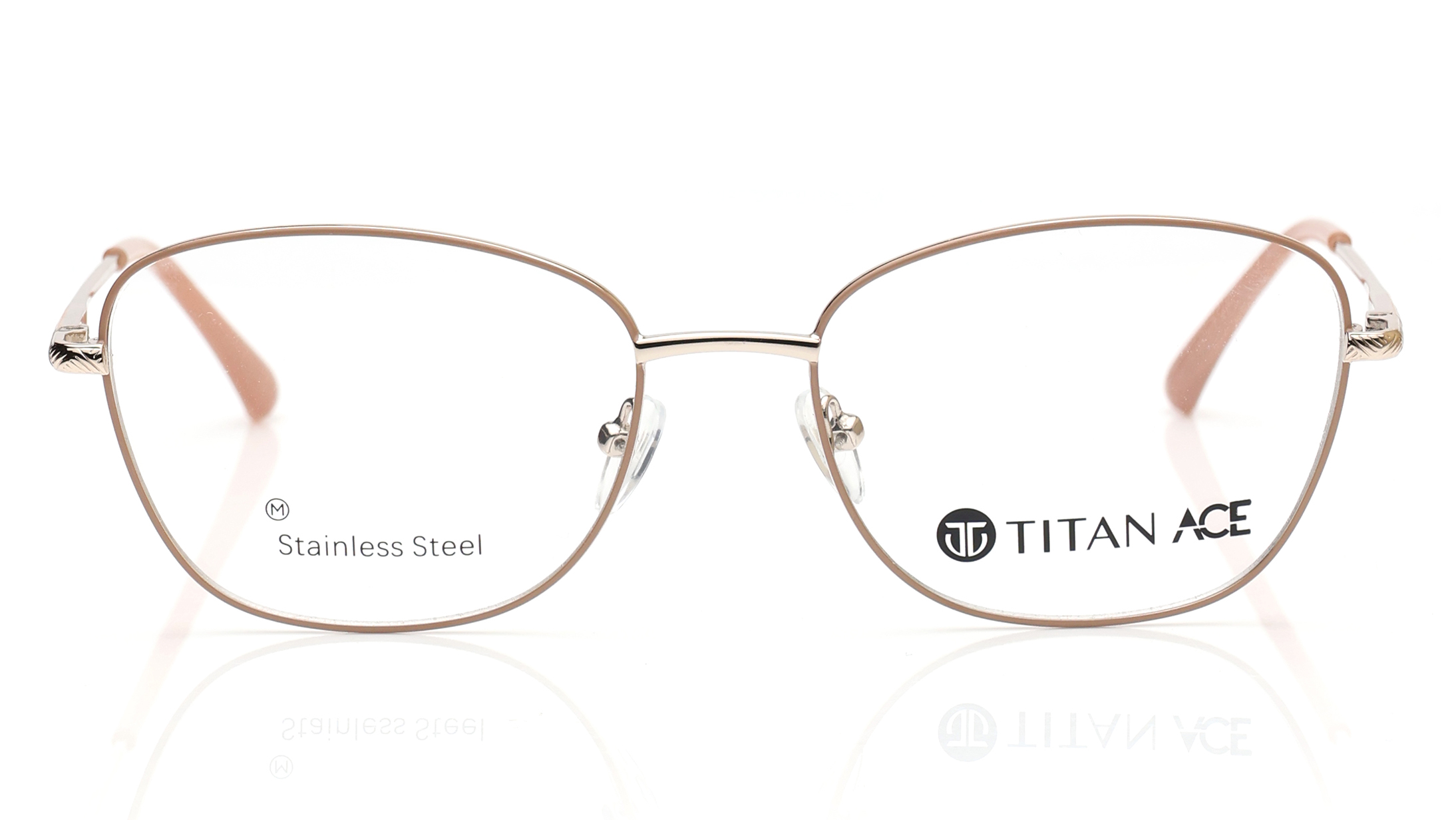 Image 1 of Gold CatEye Eyeglasses for Women from Titan Available at Titan Eye+