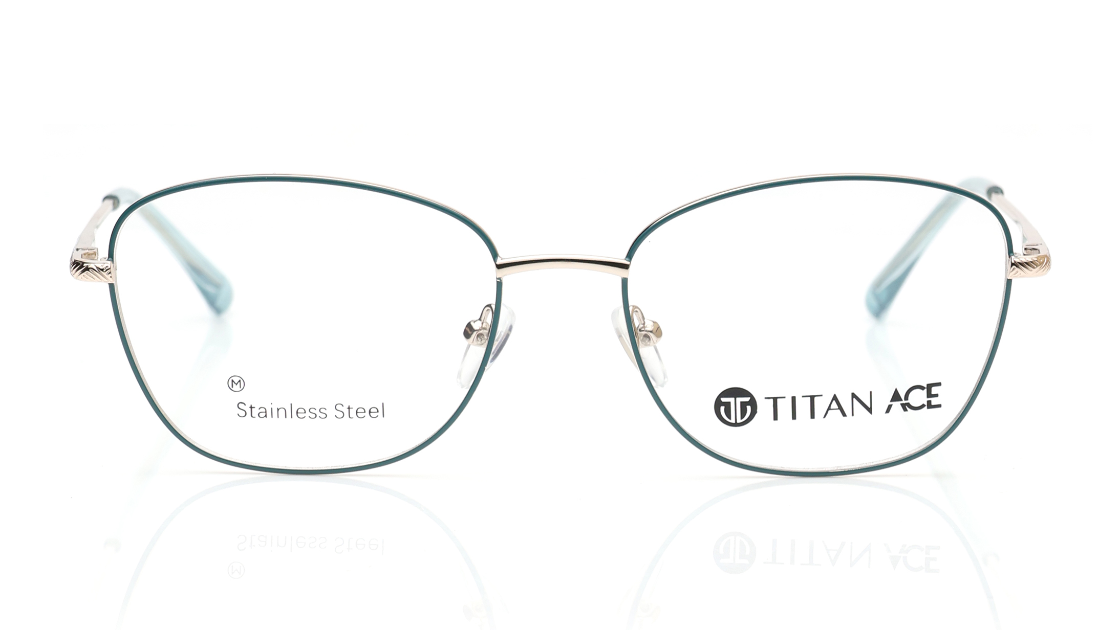 Image 1 of Gold CatEye Eyeglasses for Women from Titan Available at Titan Eye+