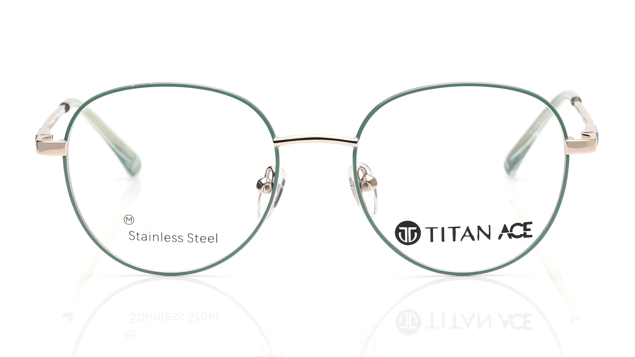 Image 1 of Gold Round Eyeglasses for Men and Women from Titan Available at Titan Eye+