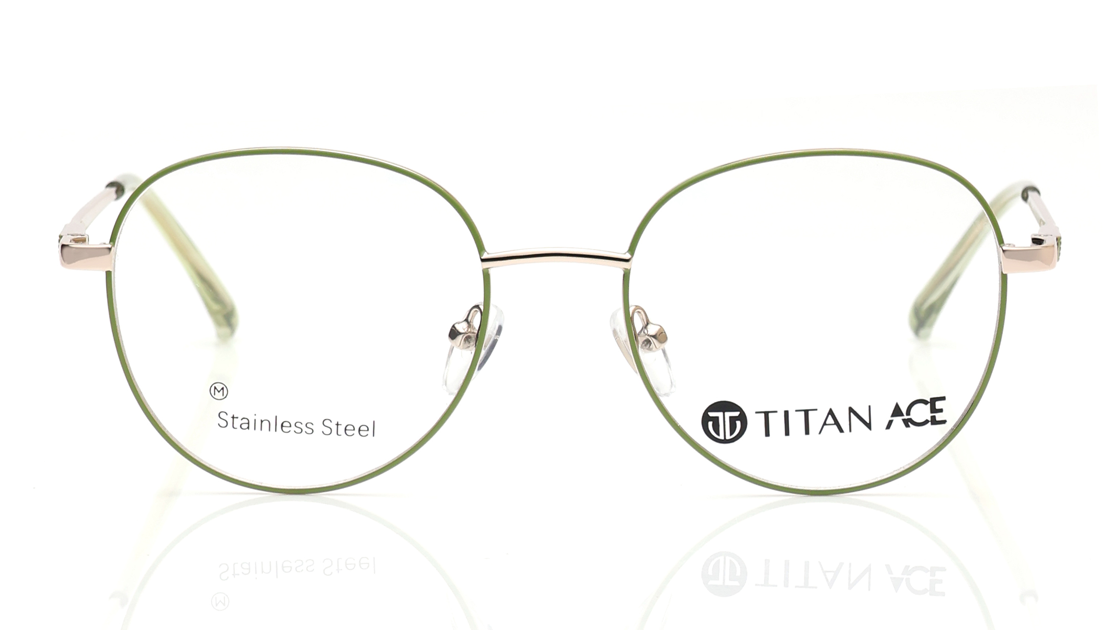 Image 1 of Gold Round Eyeglasses for Men and Women from Titan Available at Titan Eye+